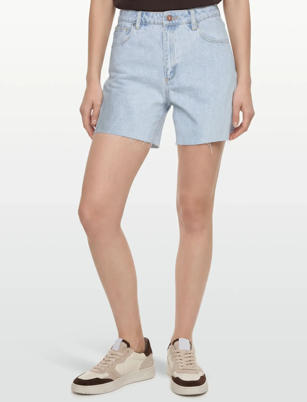 A CLAUDIA CUT OFF BLEACHED STONE - Denimshorts