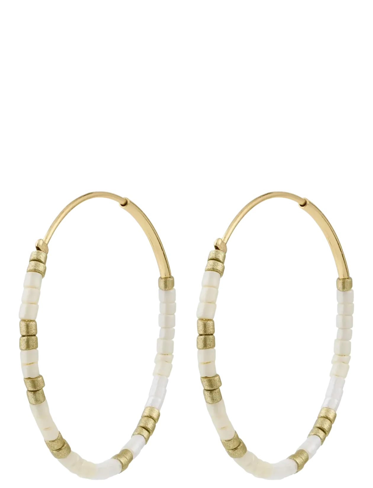 ALISON earrings white, gold-plated - Creoler