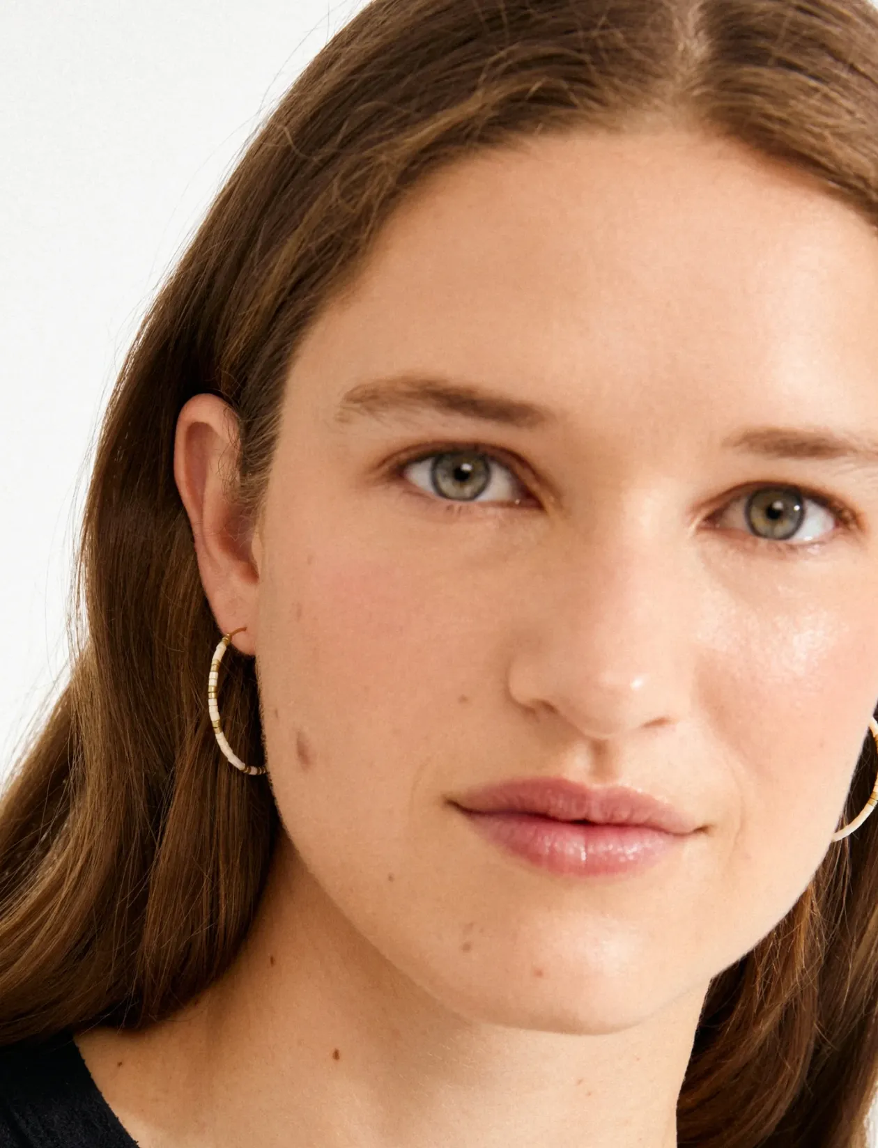 ALISON earrings white, gold-plated - Creoler