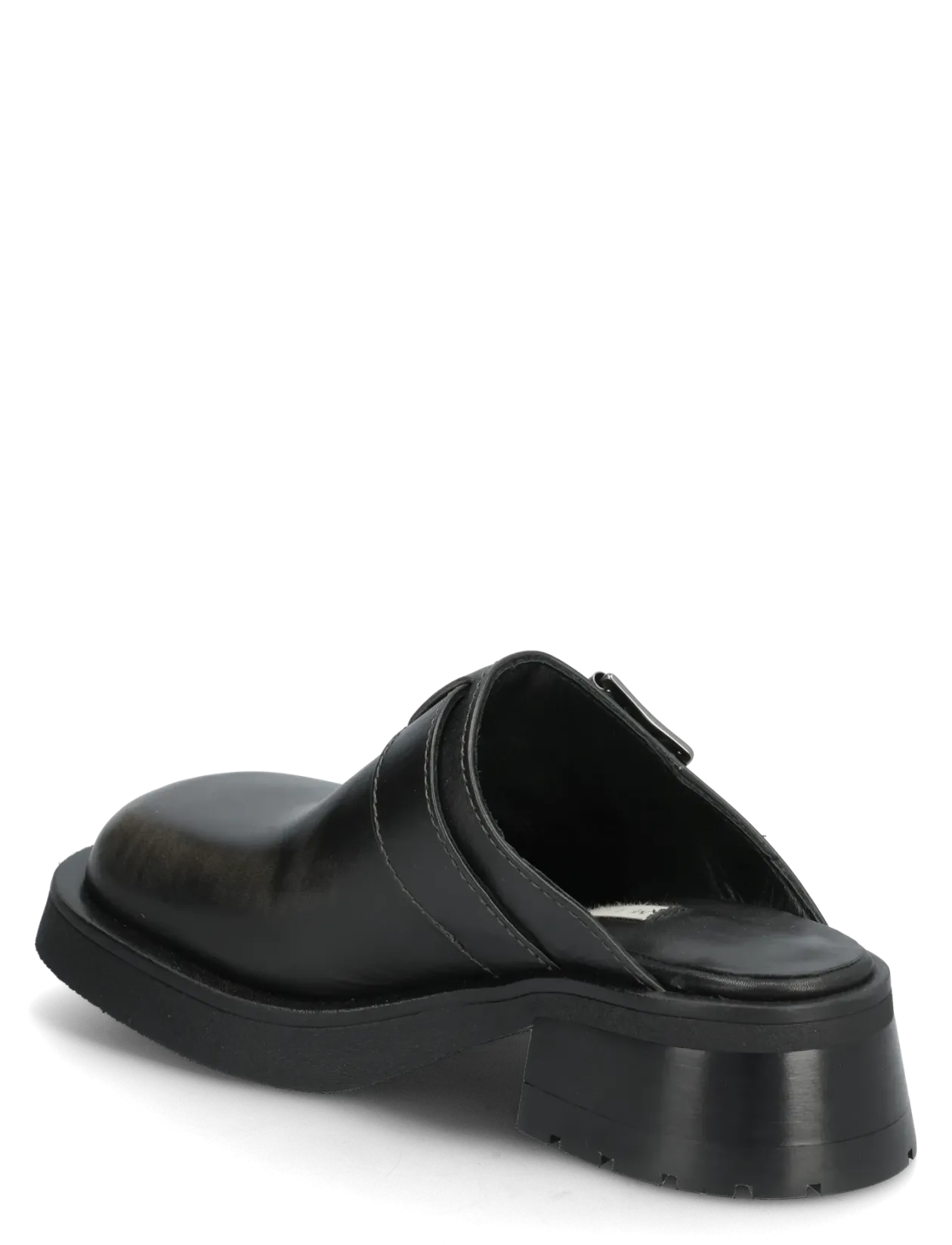 Aroa Brushed Grey Buckled Mules - Mules med hæle