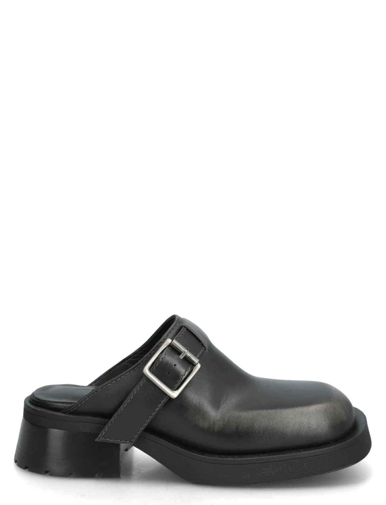 Aroa Brushed Grey Buckled Mules - Mules med hæle