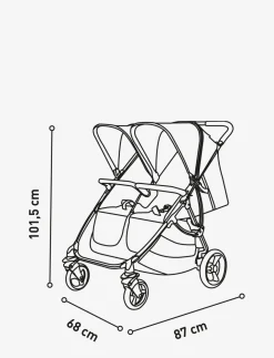 Asalvo Stroller Double Bro, Black - Strollers