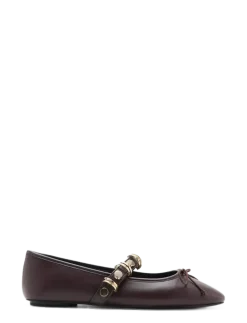 Ballet pump with metallic strap details - Ballerinaer