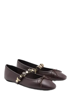 Ballet pump with metallic strap details - Ballerinaer