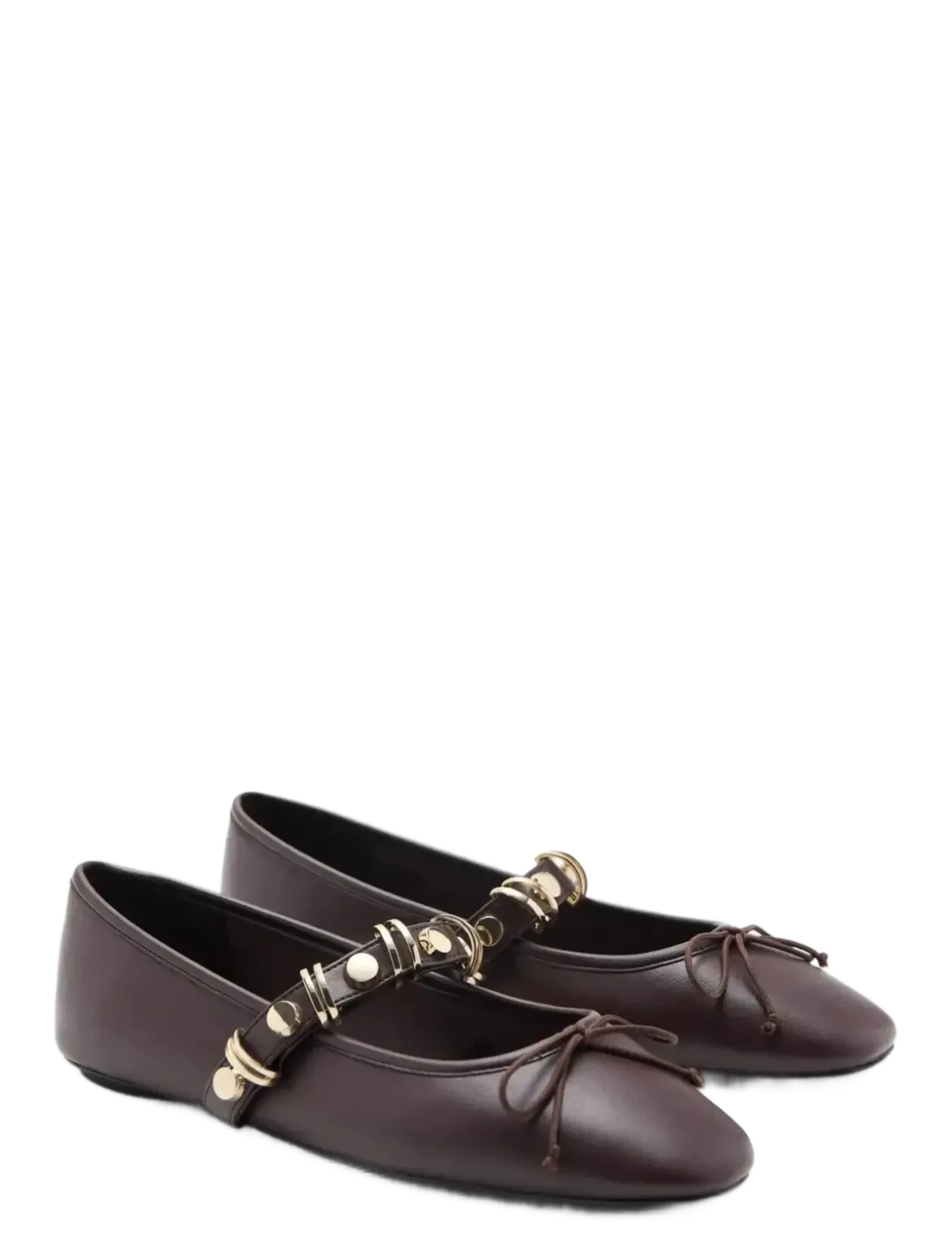 Ballet pump with metallic strap details - Ballerinaer