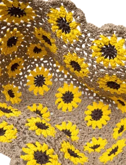 Basket Sunflower Crochet - Tote Bags