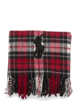 Beaded Big Pony Plaid Wool Scarf - Halstørklæder