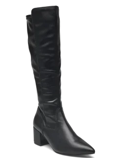 BIADEVIVED Stretch Knee High Boot Smooth Faux Leather - Langskaftede