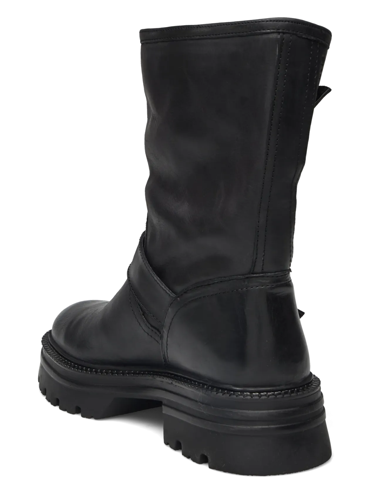 BIAMELLA Pull On Buckle Boot Smooth Leather - Flade ankelstøvler