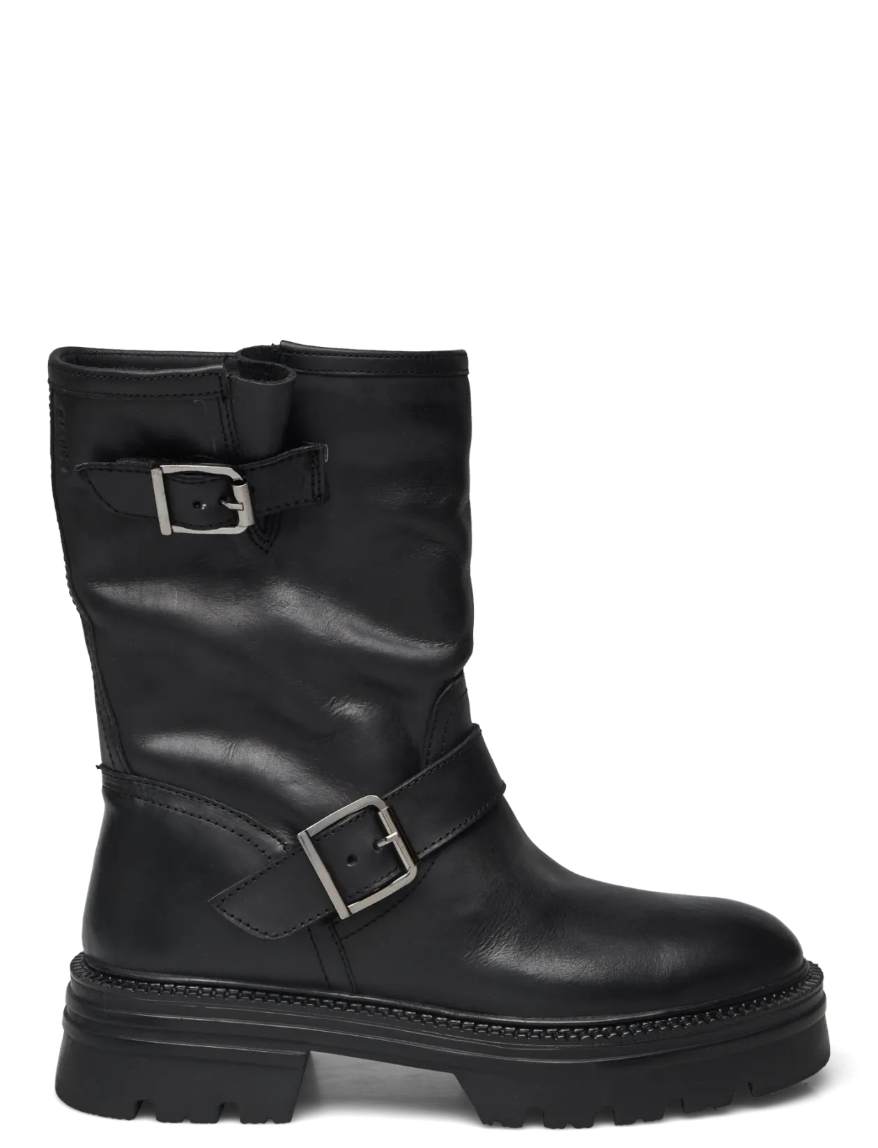 BIAMELLA Pull On Buckle Boot Smooth Leather - Flade ankelstøvler