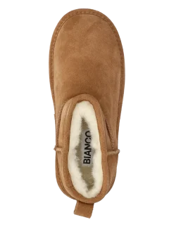 BIASNOW Flatform Ankle Boot Suede - Bamsestøvler