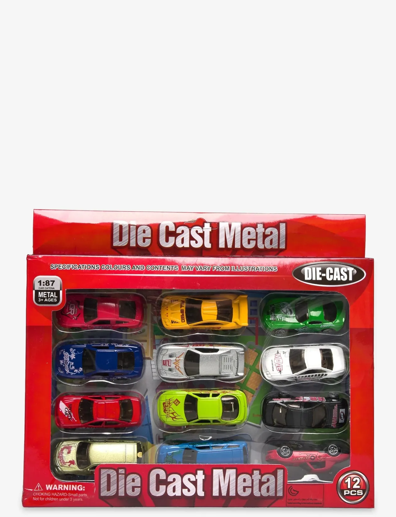BIL METALL 12 ST 7,5 cm - Legetøjsbiler