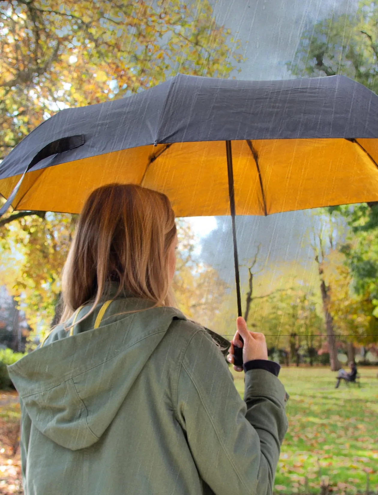 Black & Gold Umbrella - Paraplyer