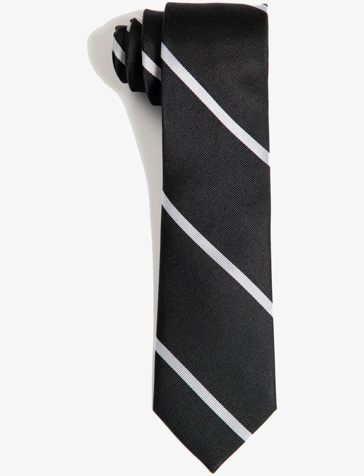Black White League Silk Tie - Slips