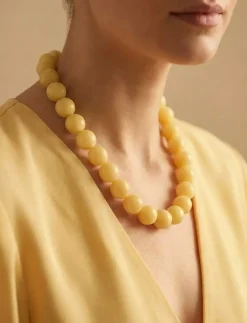 Bubble big neck 40 g/yellow - 40cm - Perlekæder