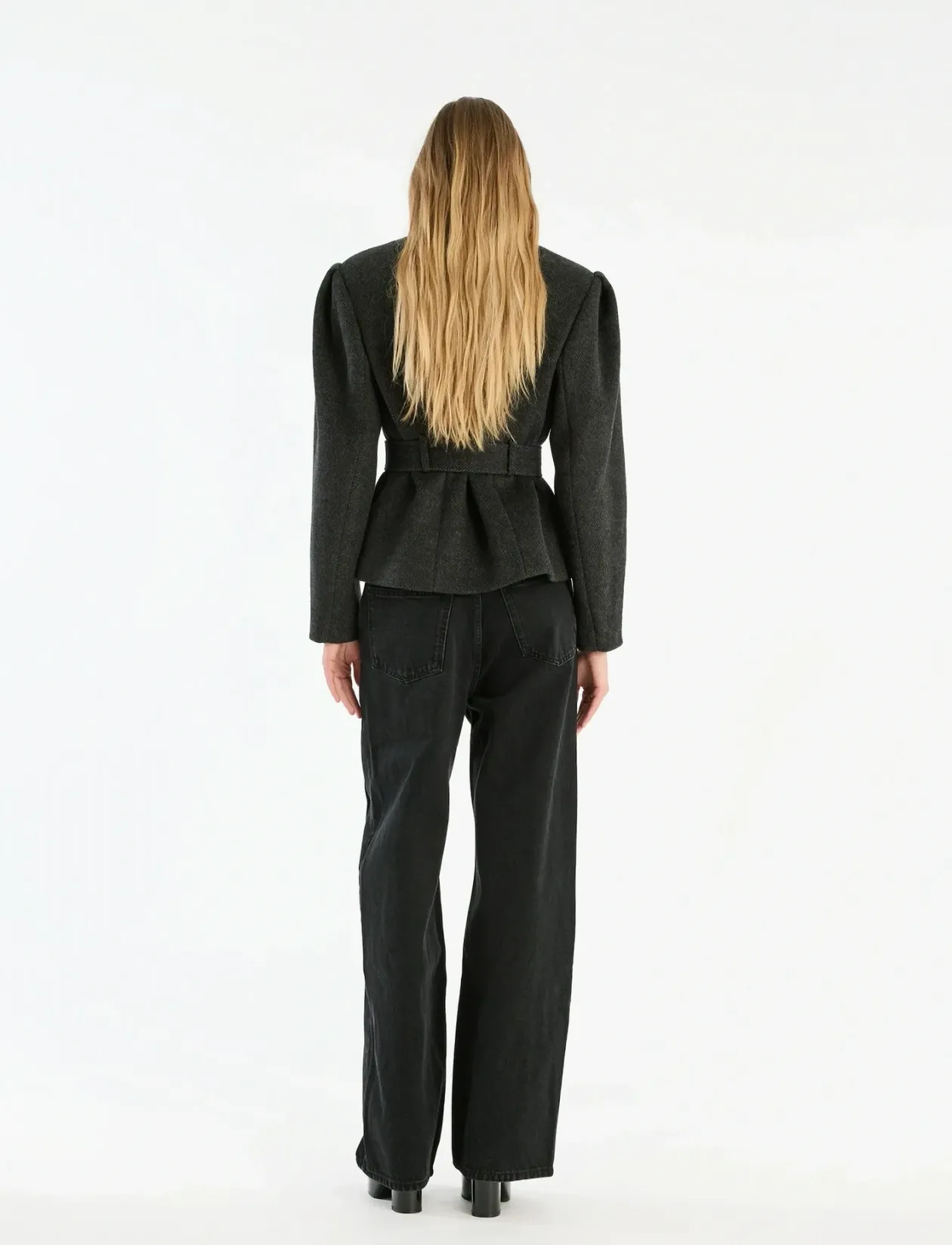 BUTTON DETAIL WIDE JEANS - Brede jeans