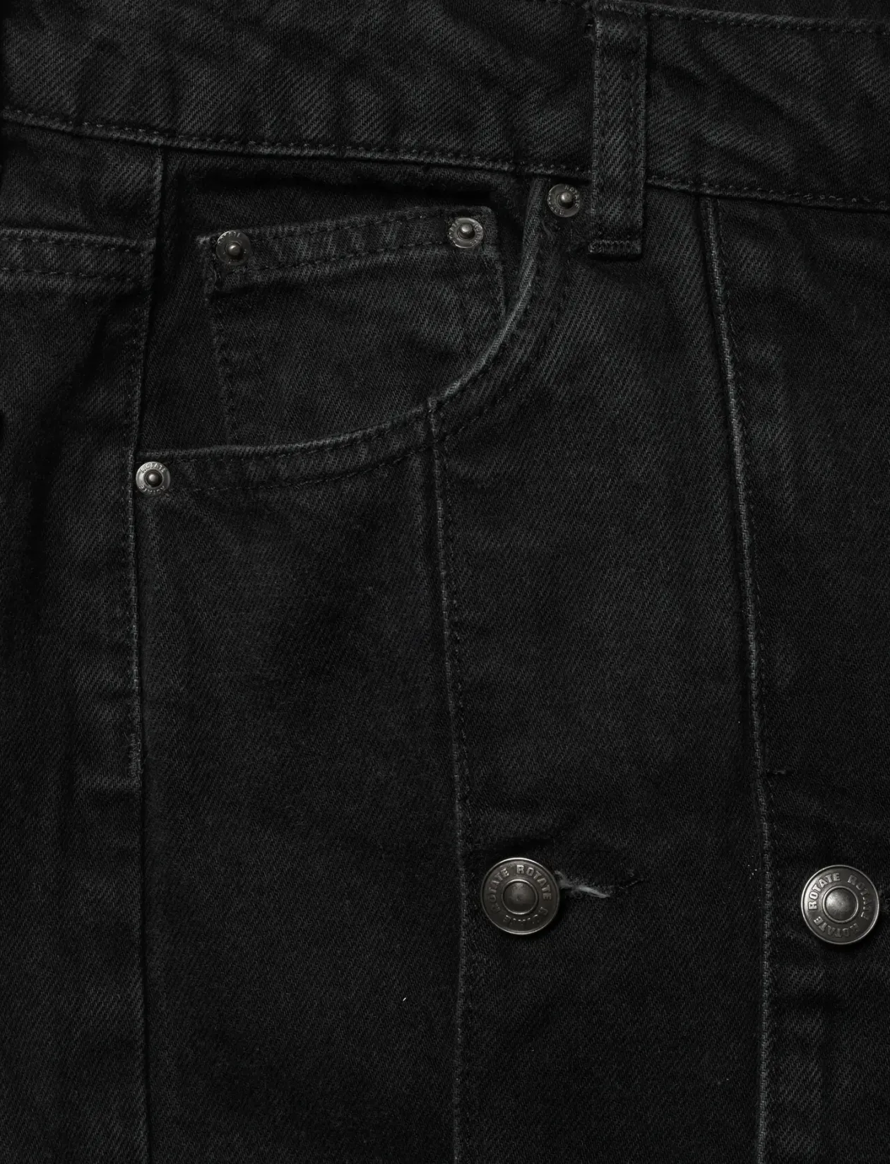 BUTTON DETAIL WIDE JEANS - Brede jeans