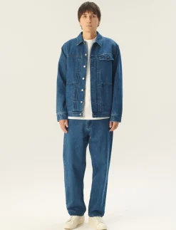 CADE WASHED INDIGO DENIM - Uforede denimjakker