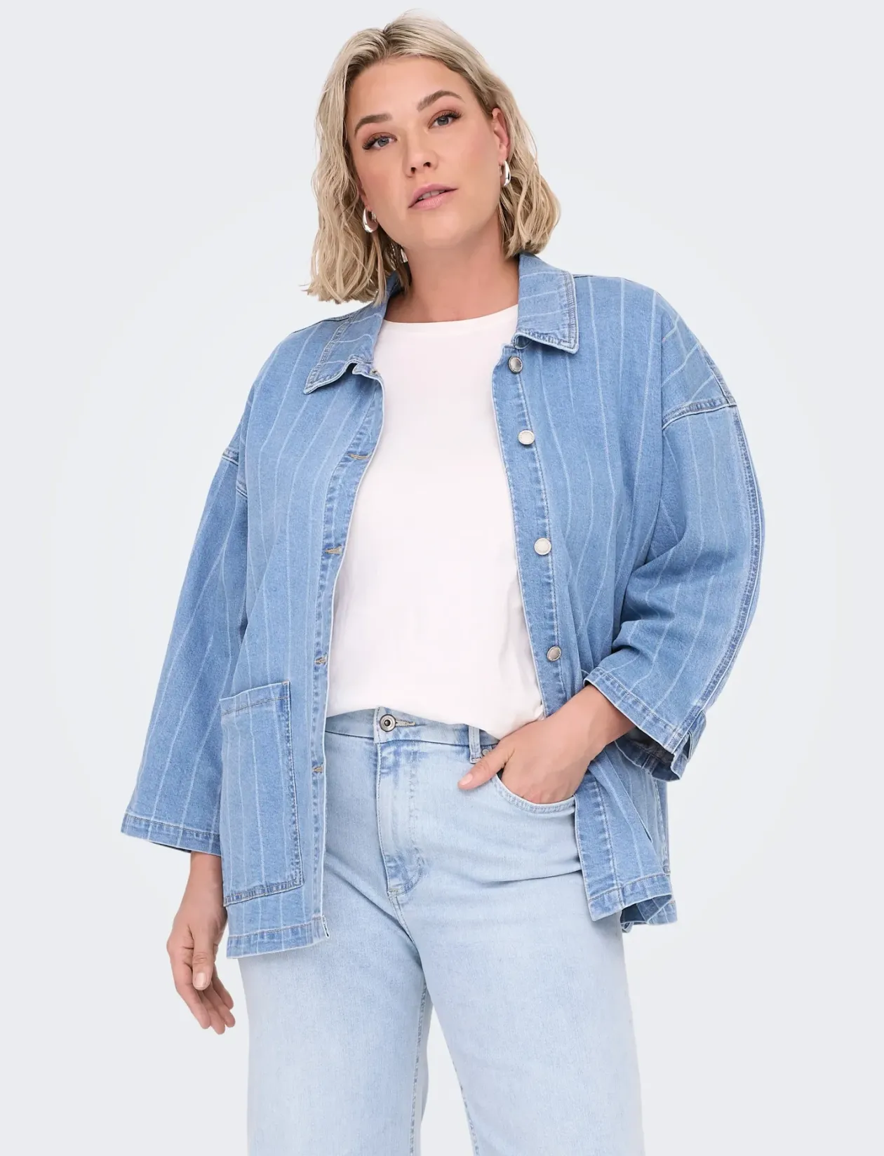 CARKIRSI LS STRIPED DNM JACKET GUA - Denimjakker