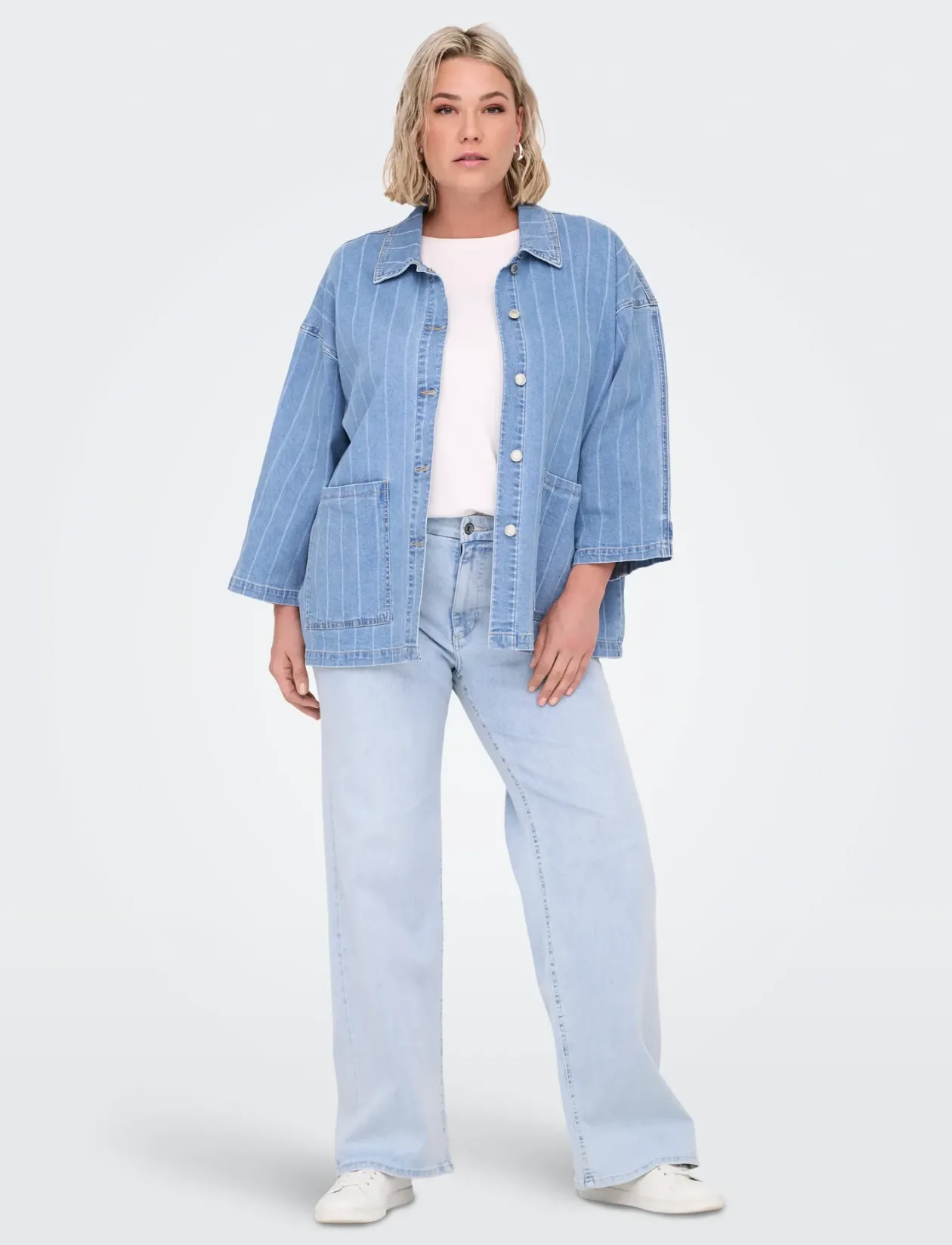 CARKIRSI LS STRIPED DNM JACKET GUA - Denimjakker
