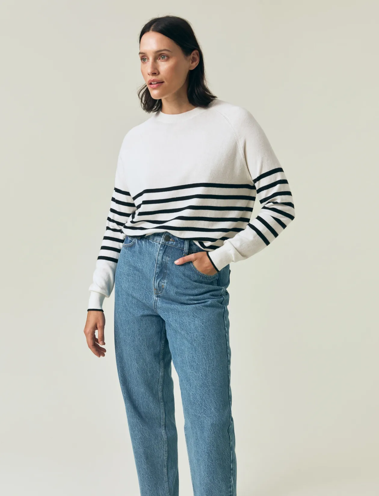 Cashmere Blend Raglan Sweater - Strik