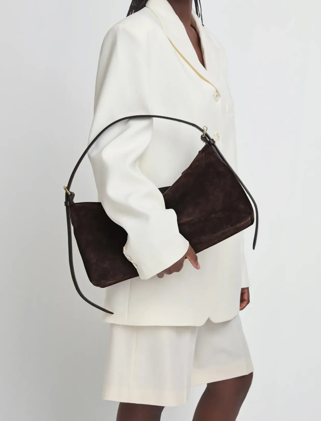 Castellare Walnut Suede/Vacchetta - Top handle tasker