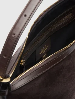 Castellare Walnut Suede/Vacchetta - Top handle tasker
