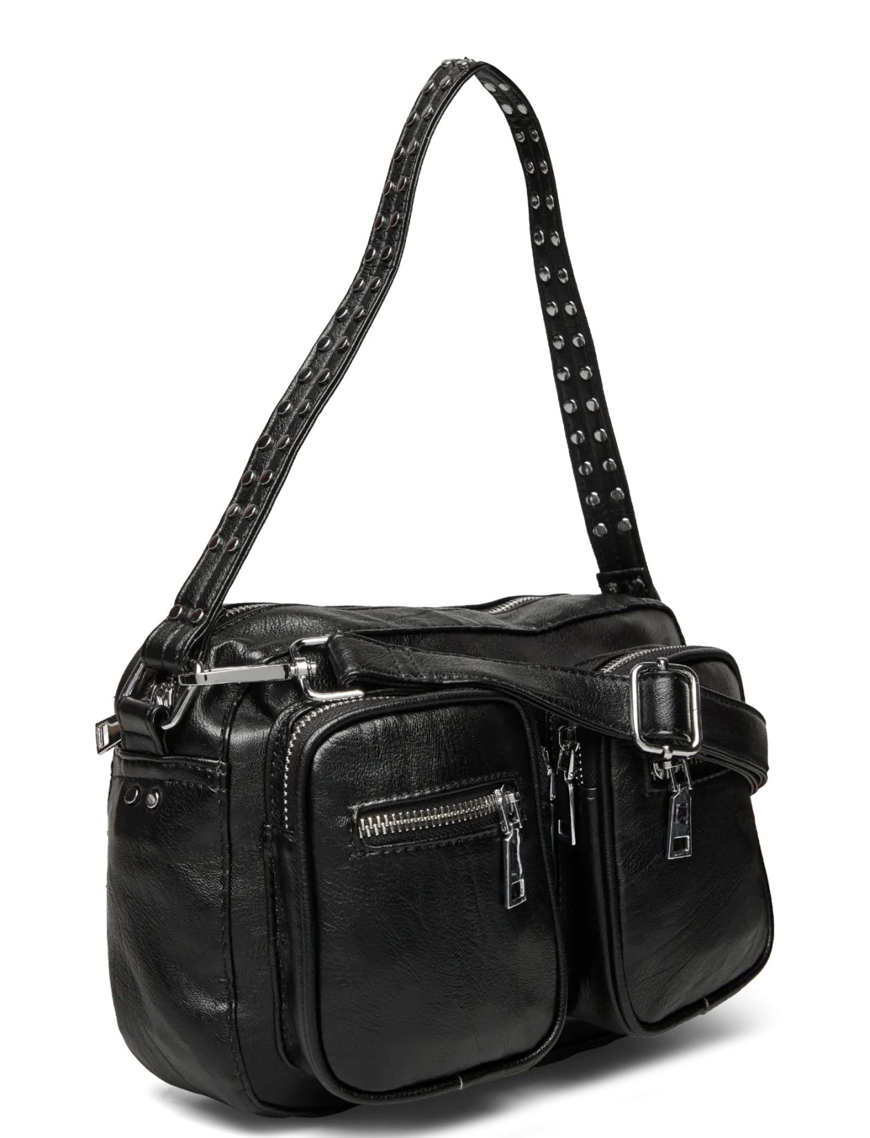 Celina Bag Black Leather Look - Skuldertasker