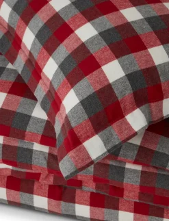 Checked Cotton Flannel Bed Set - Sengesæt