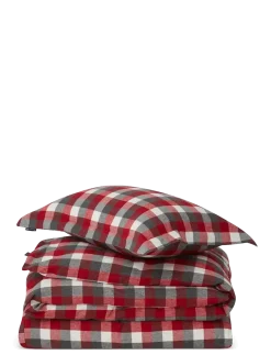 Checked Cotton Flannel Bed Set - Sengesæt