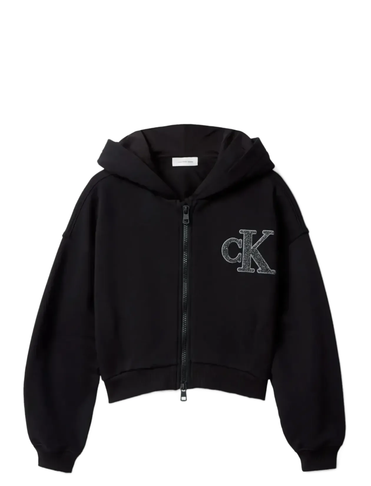 CK LOGO TERRY ZIP THROUGH - Hættetrøjer