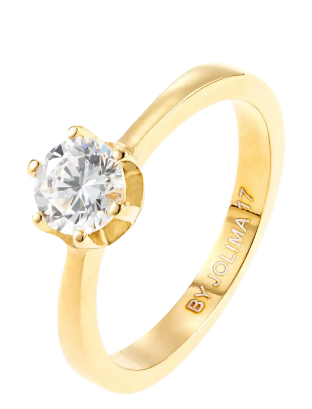 Classic solitaire stone ring steel - Ringe
