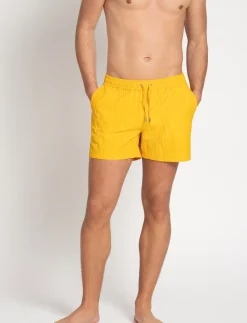 Classic Swim Shorts Yellow Seersucker - Badebukser
