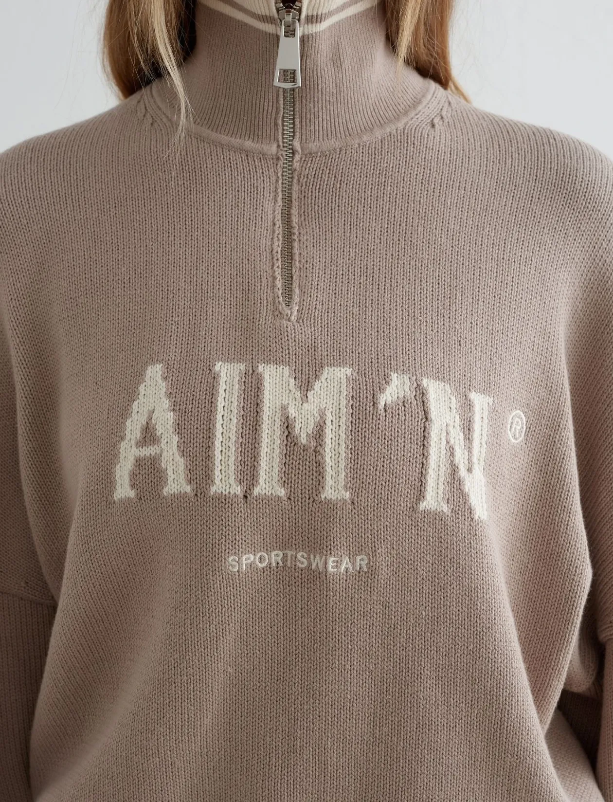 College Knitted Half Zip - Sweatshirts