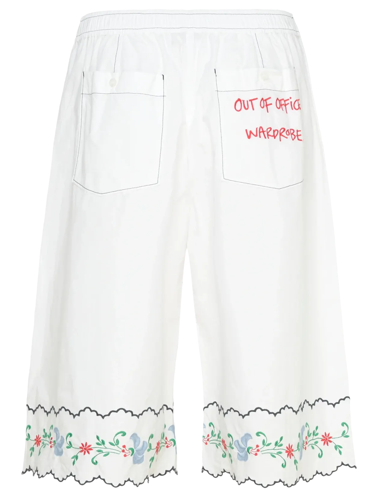 Coloured Embroidered Oversized Shor - Casual shorts