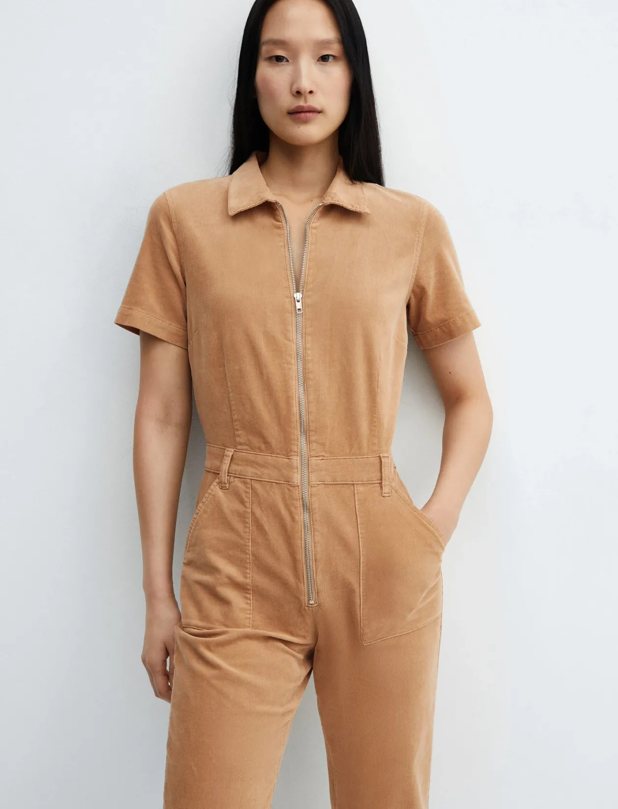 Corduroy jumpsuit with zip - Buksedragter