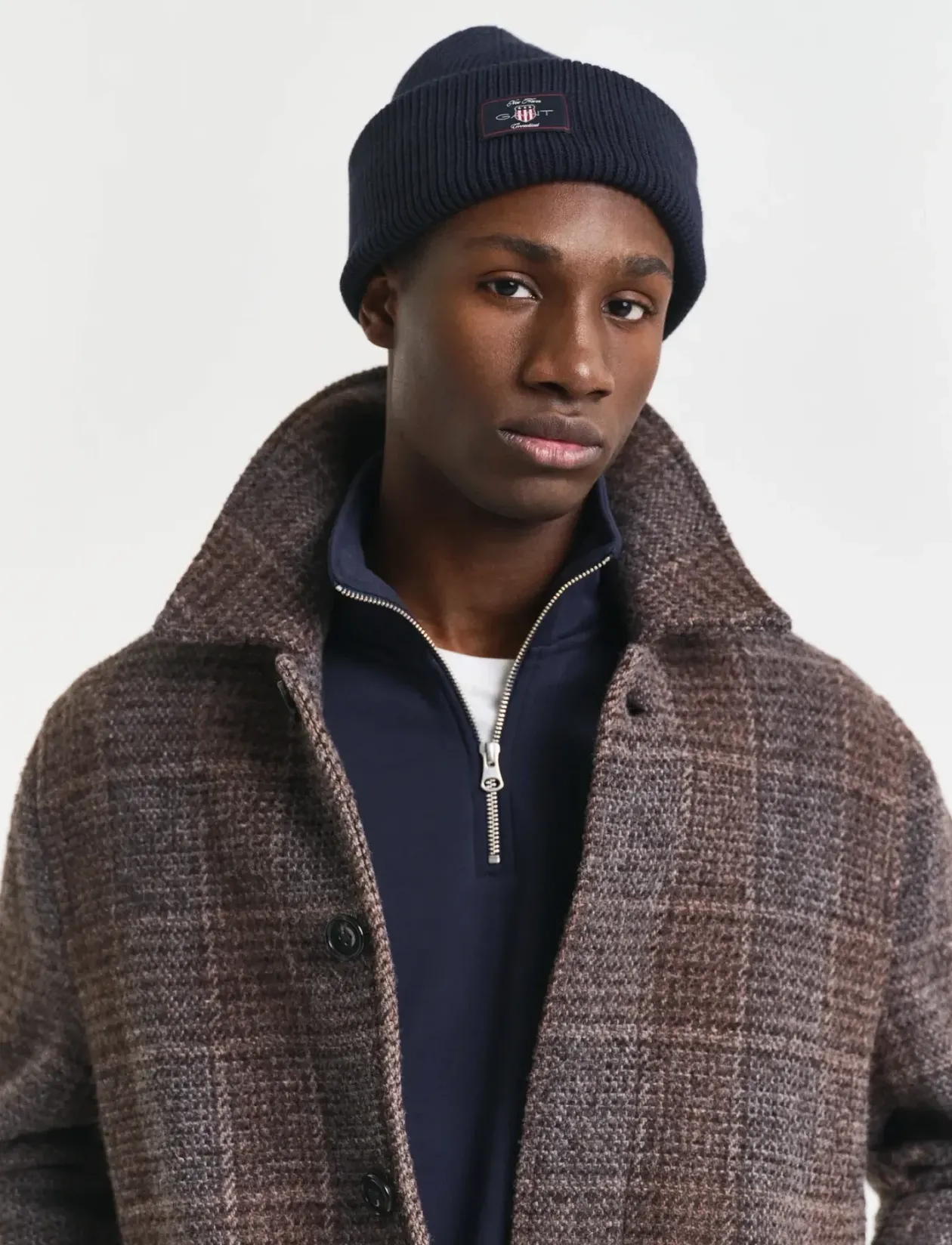 COTTON BLEND RIBBED BEANIE - Huer