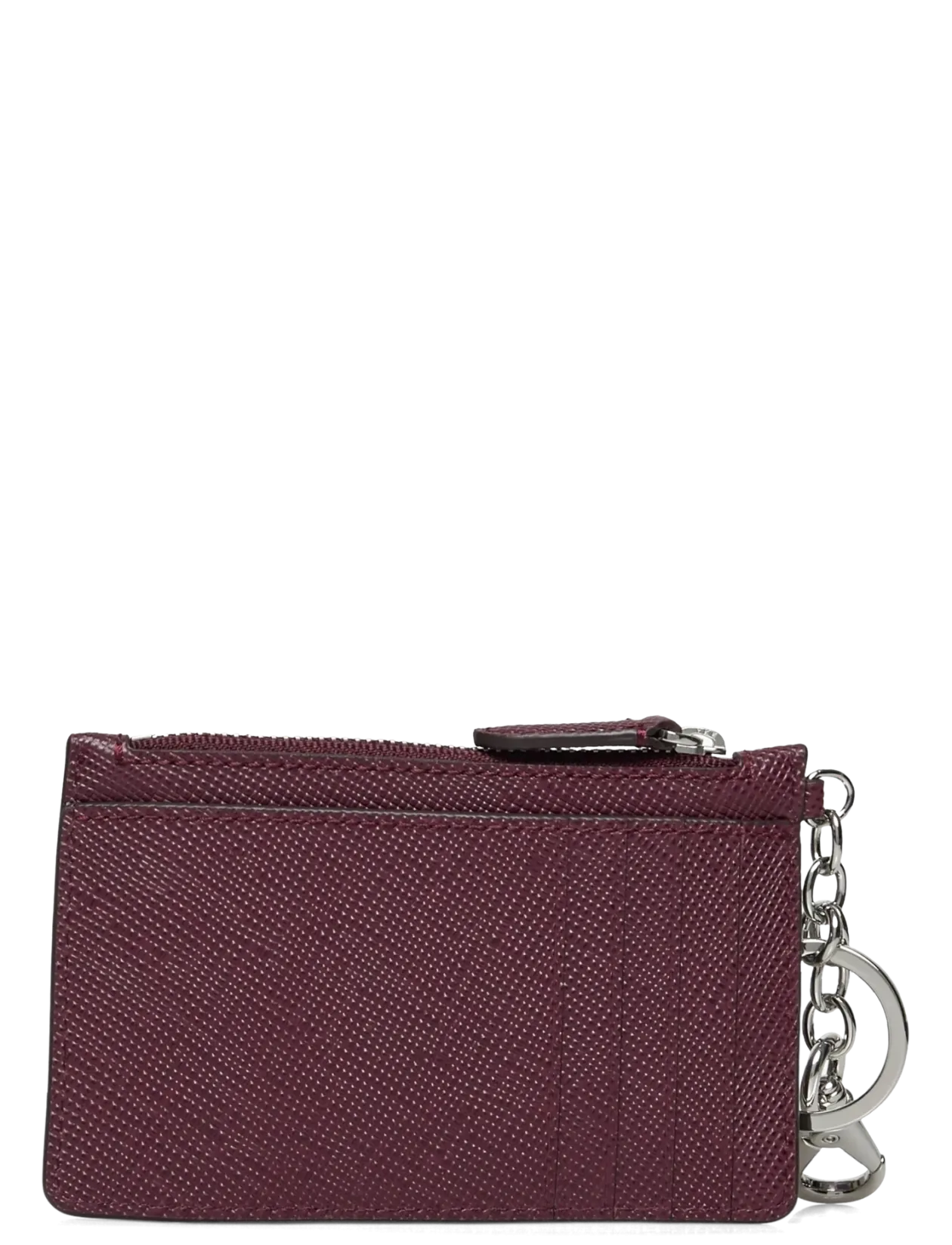 Crosshatch Leather Zip Card Case - Kortholdere