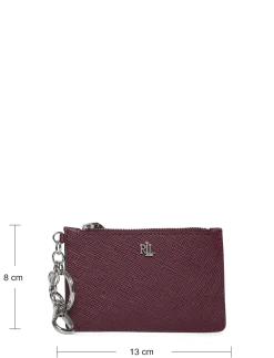 Crosshatch Leather Zip Card Case - Kortholdere