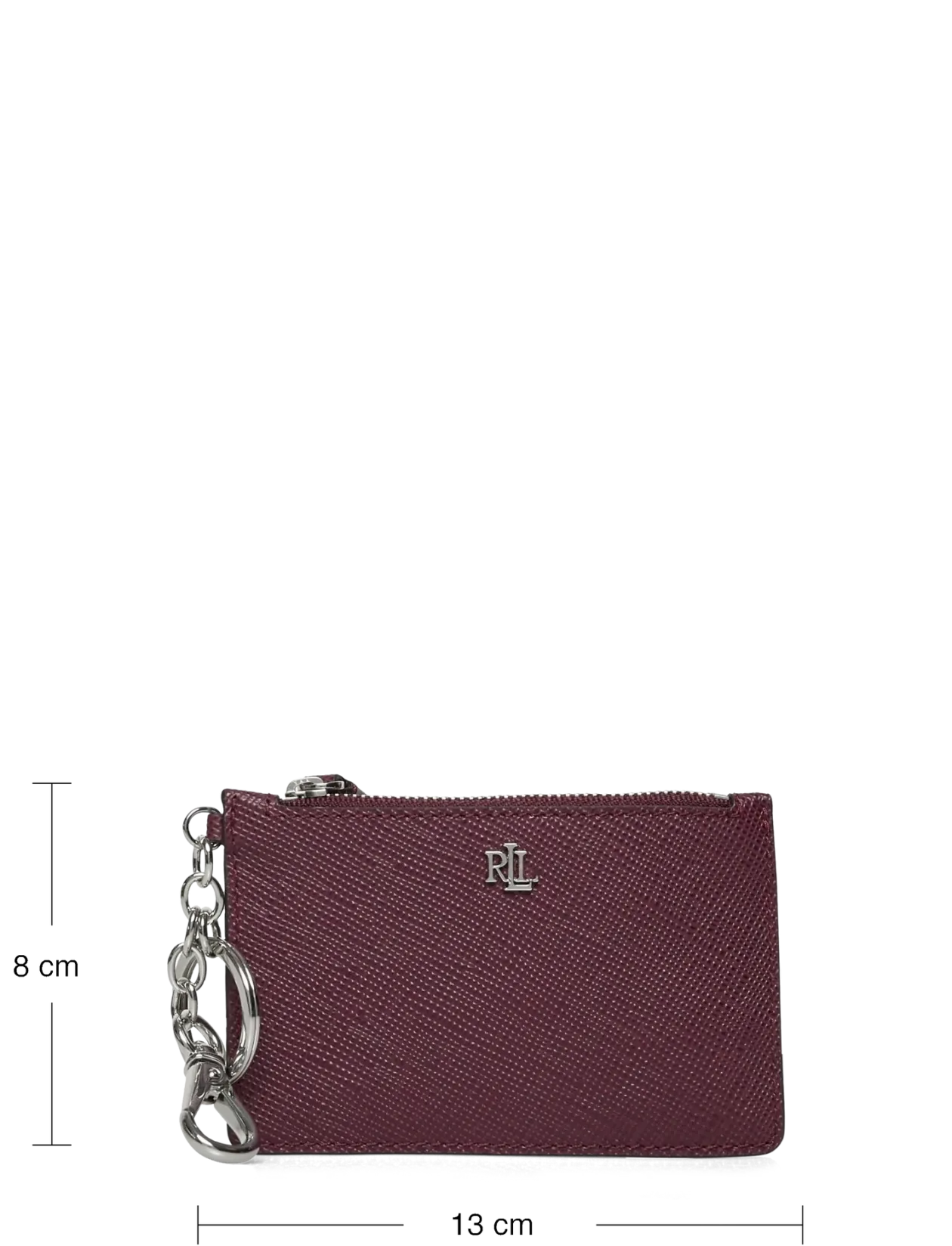 Crosshatch Leather Zip Card Case - Kortholdere