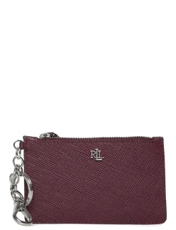 Crosshatch Leather Zip Card Case - Kortholdere