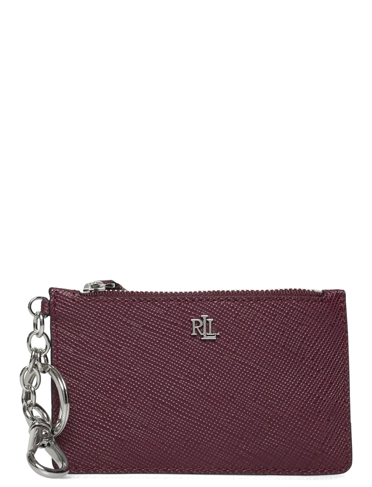 Crosshatch Leather Zip Card Case - Kortholdere