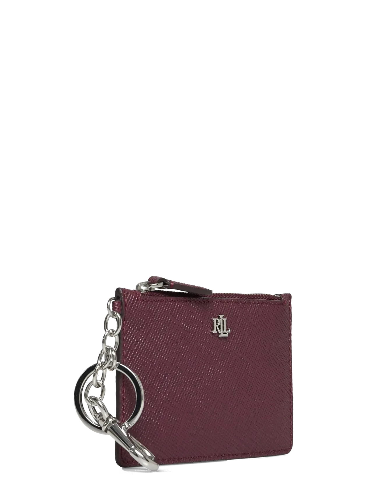 Crosshatch Leather Zip Card Case - Kortholdere