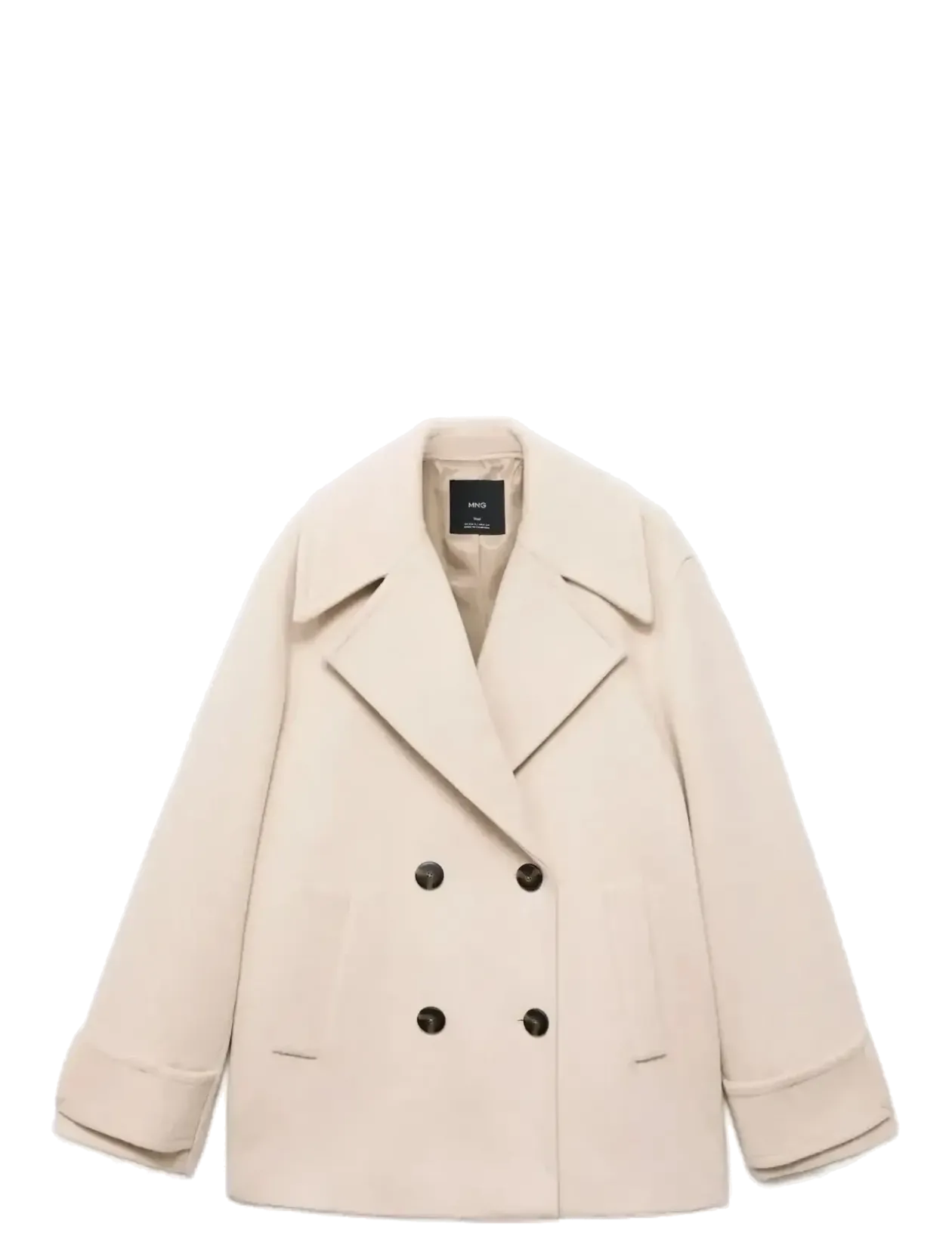 Double-breasted wool-blend coat - Uldfrakker