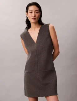 Doubleface V Neck Mini Shift Dre - Korte kjoler