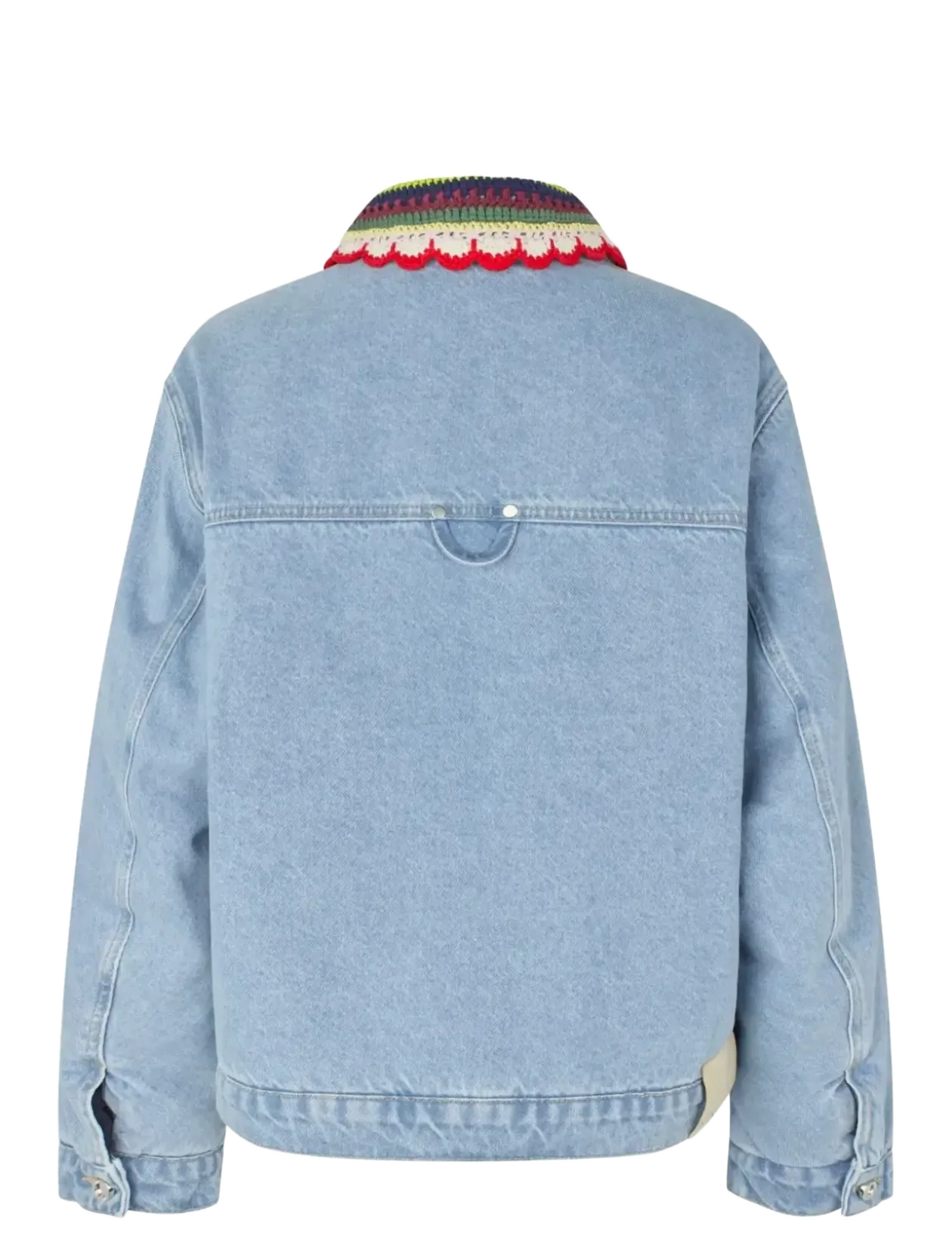 Double Rinse Denim, Collared Cropped Bomber - Denimjakker