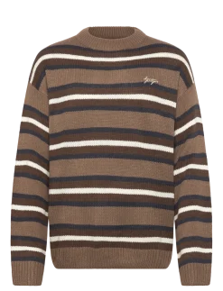 DP Knitted Stripe Texture SW - Rund hals