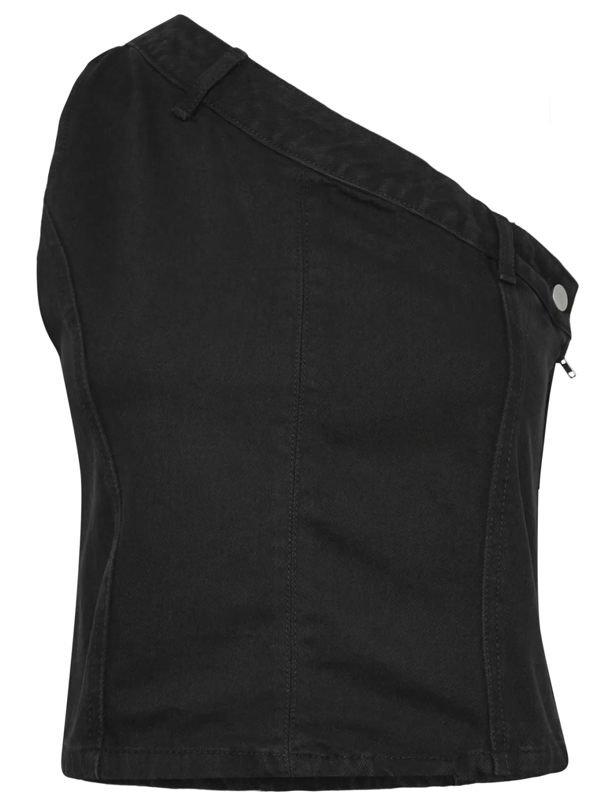 DPWOne Shoulder Denim Top - Ærmeløse toppe