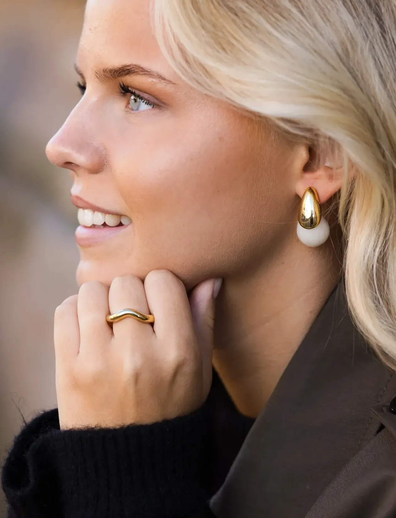 Drop resin earring - Vedhæng øreringe