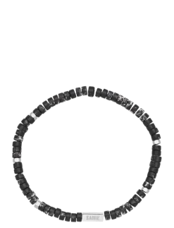 Evolution - Slim bracelet with black beads - Armbånd